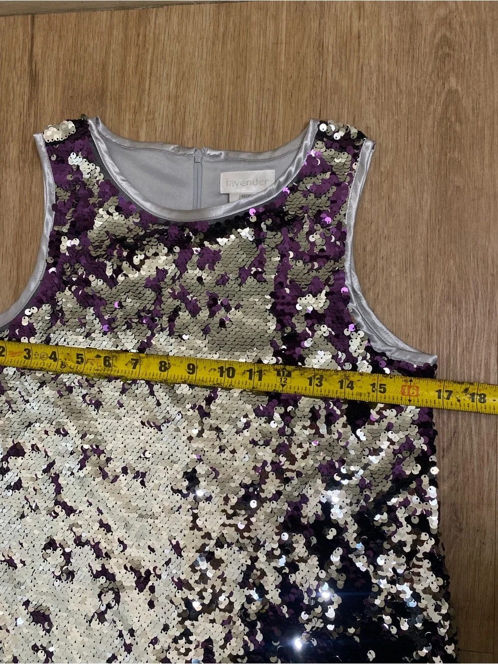 Purple & Silver Sequin Shift Dress for Girls